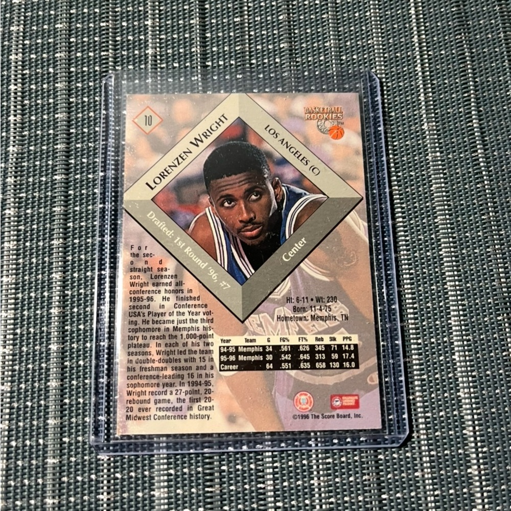 1996 🏀 RIP Lorenzen Wright The Score Rookie RC NBA Basketball Trade Card No #10